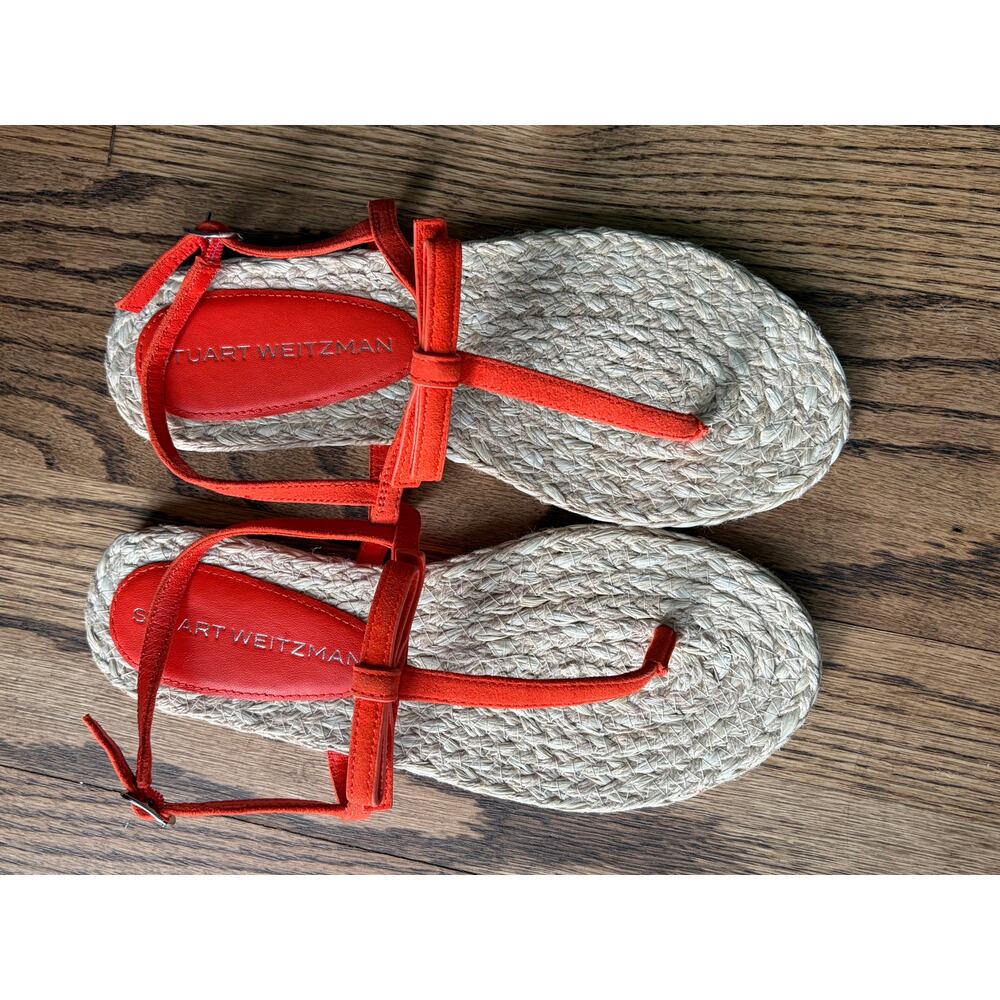 Stuart Weitzman Felicity Espadrille Slingback Orange Sandal Sz 8‎ - Picture 6 of 15